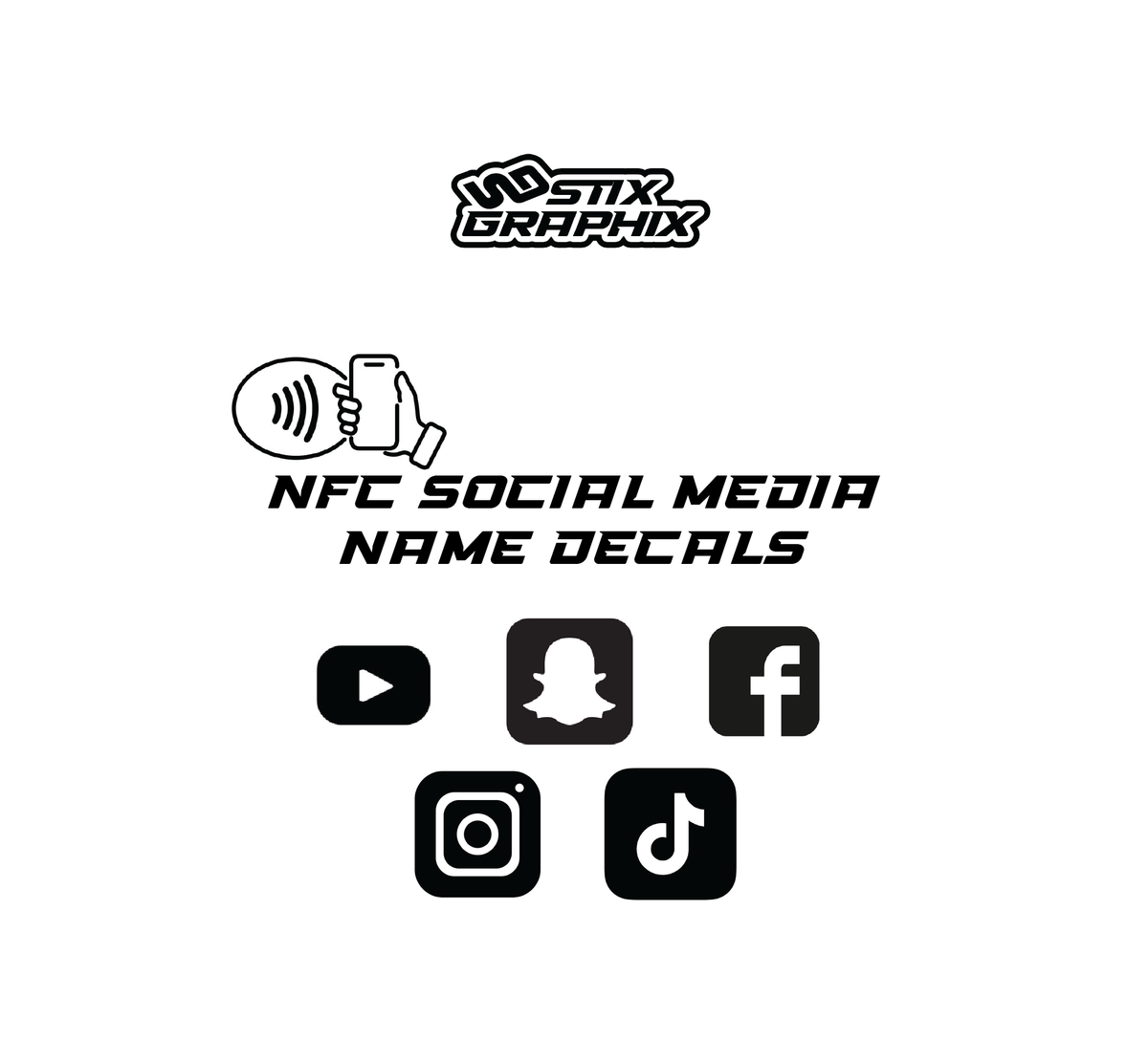 Custom NFC Social Media Name Decals
